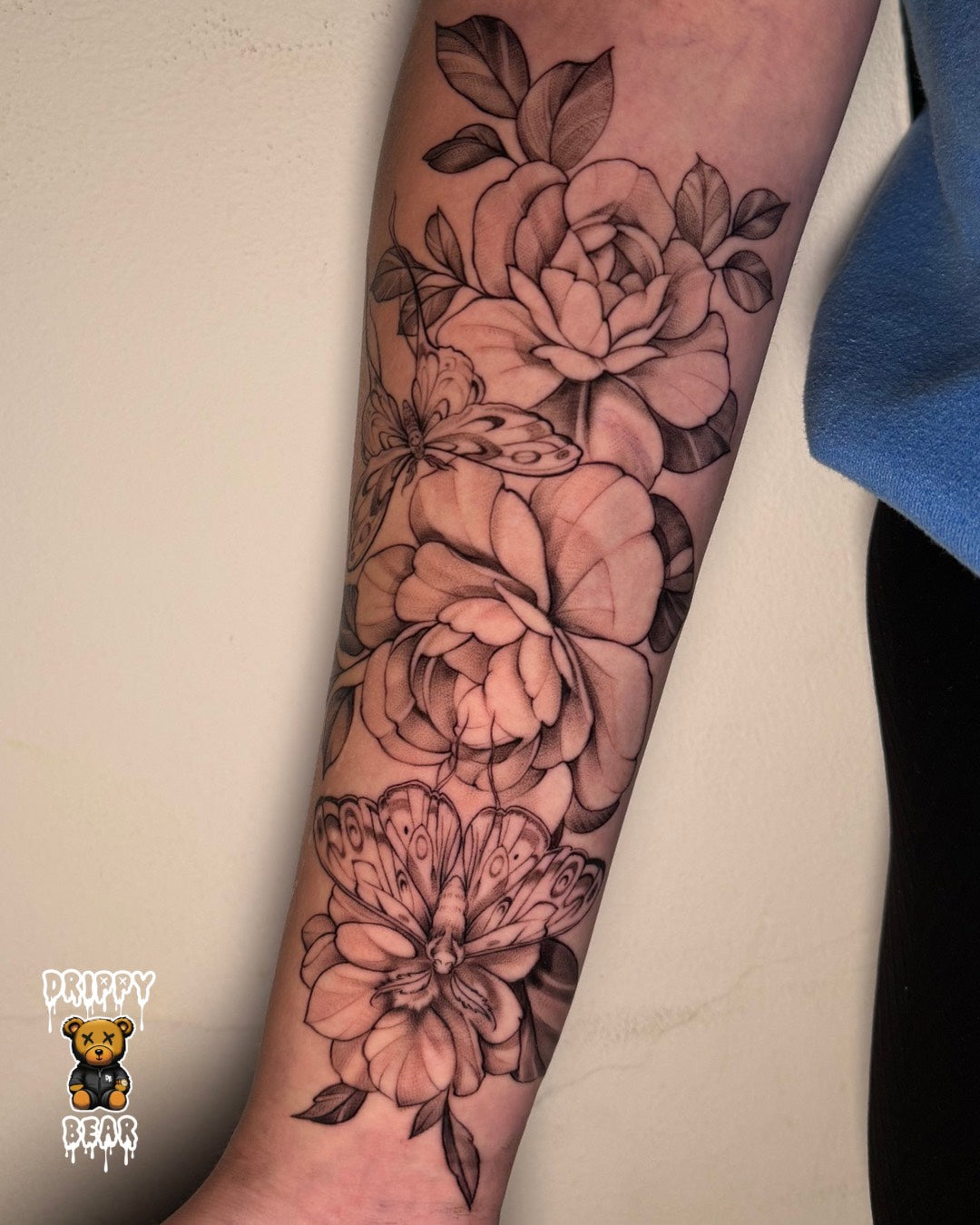 Floral B&W Sleeve Tattoo
